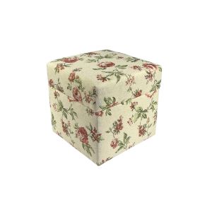 Pufa ROSE otwierana 40×40 cm kwadratowa tkanina w kwiaty miękka czerwona 796857 Pufa ROSE otwierana 40×40 cm kwadratowa tkanina w kwiaty miękka czerwona 796857