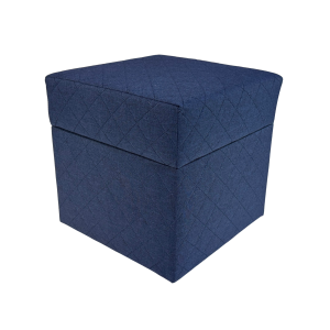 Pufa SAWANA 40×40 cm pikowana kwadratowa otwierana do salonu granatowa 795136 Pufa SAWANA 40×40 cm pikowana kwadratowa otwierana do salonu granatowa 795136