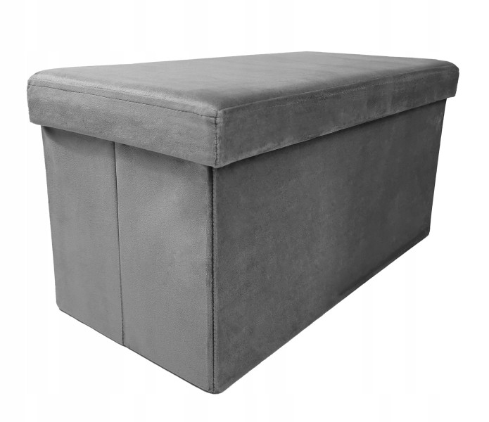 Pufa siedzisko schowek tapicerowana na gadżety Perfect duo velvet szary 758976