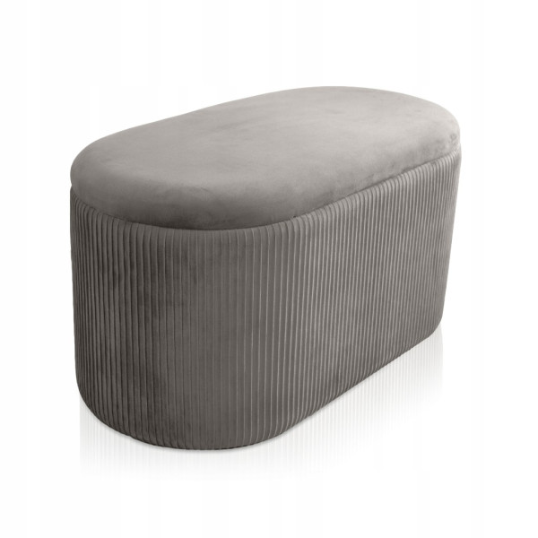 Pufa siedzisko ze schowkiem tapicerowana skrzynia Bristol Duo velvet taupe 1100990