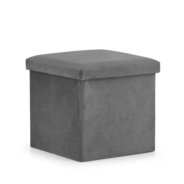 Pufa składana M - 30x30x30cm aksamit szara 146073