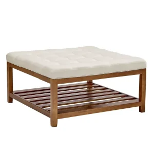 Pufa stolik kawowy kwadratowy 87,5cm tapicerowana z półką – salon/sypialnia 936373 Pufa stolik kawowy kwadratowy 87,5cm tapicerowana z półką – salon/sypialnia 936373