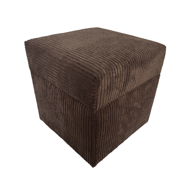 Pufa sztruks POSO 40x40 tapicerowana kwadratowa ze schowkiem ciemno brązowa 795116