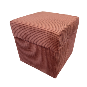 Pufa sztruks POSO 40×40 tapicerowana kwadratowa ze schowkiem ciemno różowa 795067
