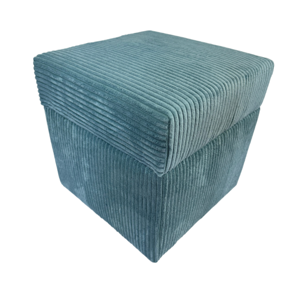 Pufa sztruks POSO 40x40 tapicerowana kwadratowa ze schowkiem morska 794973
