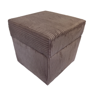 Pufa sztruks POSO 40×40 tapicerowana kwadratowa ze schowkiem różowa 794985