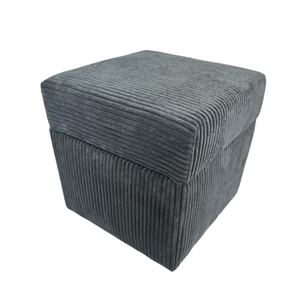 Pufa sztruks POSO 40x40 tapicerowana kwadratowa ze schowkiem szara 795095