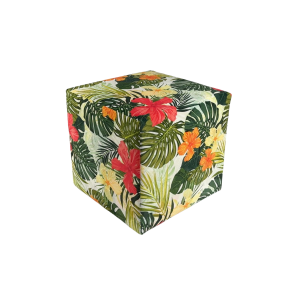 Pufa TROPIC welurowa 40×40 cm kolorowe kwiaty kwadratowa miękka zielona 796853 Pufa TROPIC welurowa 40×40 cm kolorowe kwiaty kwadratowa miękka zielona 796853