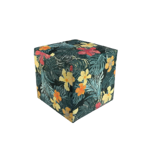 Pufa TROPIC welurowa 40×40 cm kolorowe kwiaty kwadratowa miękka zielona 796862 Pufa TROPIC welurowa 40×40 cm kolorowe kwiaty kwadratowa miękka zielona 796862