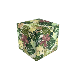 Pufa TROPIC welurowa 40×40 cm kolorowe kwiaty kwadratowa miękka zielona 796851 Pufa TROPIC welurowa 40×40 cm kolorowe kwiaty kwadratowa miękka zielona 796851