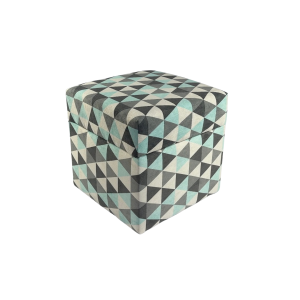 Pufa welurowa MERCURE 40×40 cm kwadratowa trójkąty otwierana turkusowa 795060 Pufa welurowa MERCURE 40×40 cm kwadratowa trójkąty otwierana turkusowa 795060