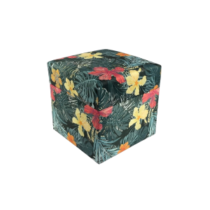 Pufa welurowa TROPIC 40×40 cm otwierana kwadratowa kwiaty zielona 795092 Pufa welurowa TROPIC 40×40 cm otwierana kwadratowa kwiaty zielona 795092