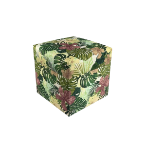 Pufa welurowa TROPIC 40×40 cm otwierana kwadratowa kwiaty zielona 795152 Pufa welurowa TROPIC 40×40 cm otwierana kwadratowa kwiaty zielona 795152
