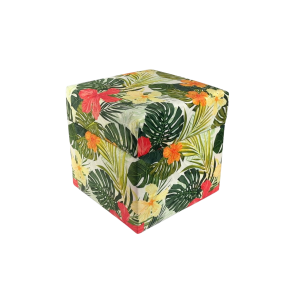 Pufa welurowa TROPIC 40×40 cm otwierana kwadratowa kwiaty zielona 795046 Pufa welurowa TROPIC 40×40 cm otwierana kwadratowa kwiaty zielona 795046