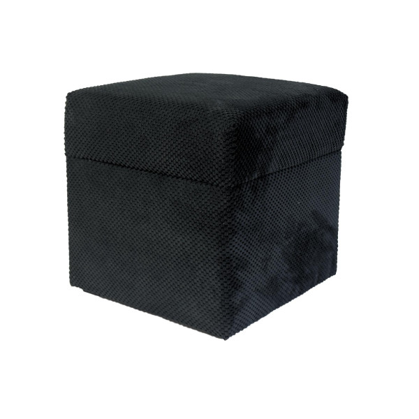 Pufa welurowa ZEFIR DOT 40x40 cm kwadratowa otwierana czarna 795169