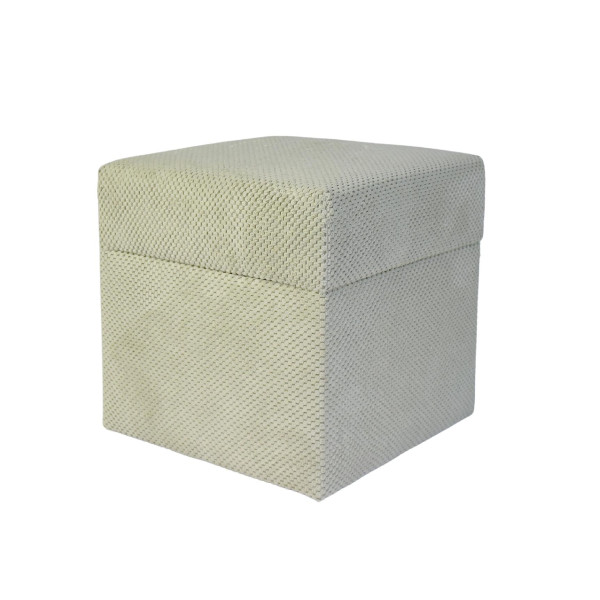 Pufa welurowa ZEFIR DOT 40x40 cm kwadratowa otwierana jasno beżowa 795005