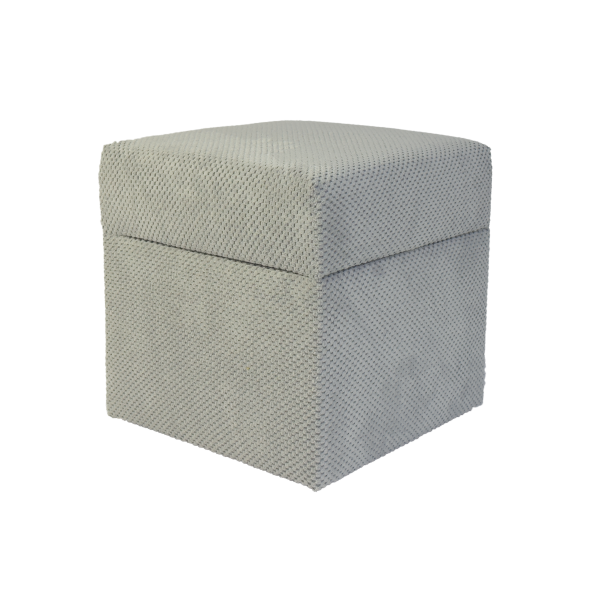 Pufa welurowa ZEFIR DOT 40x40 cm kwadratowa otwierana jasno szara 795063