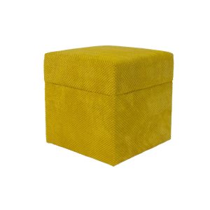 Pufa welurowa ZEFIR DOT 40×40 cm kwadratowa otwierana musztardowa 795127 Pufa welurowa ZEFIR DOT 40×40 cm kwadratowa otwierana musztardowa 795127