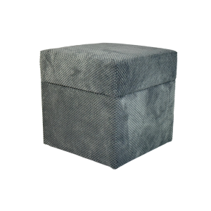 Pufa welurowa ZEFIR DOT 40×40 cm kwadratowa otwierana szara 795184 Pufa welurowa ZEFIR DOT 40×40 cm kwadratowa otwierana szara 795184