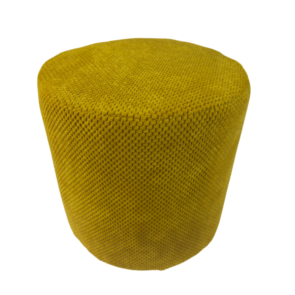 Pufa welurowa ZEFIR DOT 40x40 cm okrągła podnóżek siedzisko musztardowa 795194