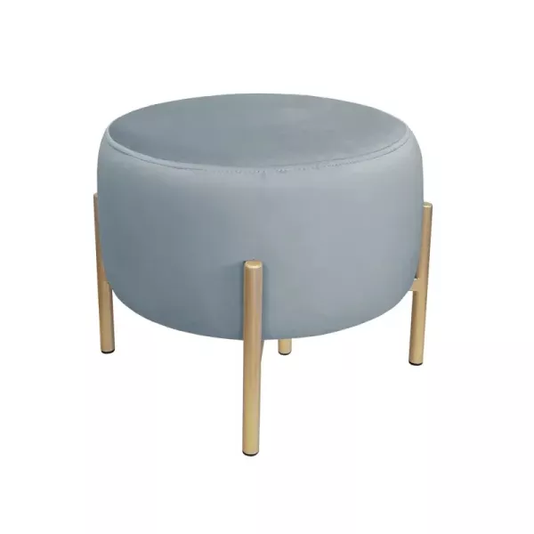 Pufa WILFRED BL VELVET szara/złota 133715
