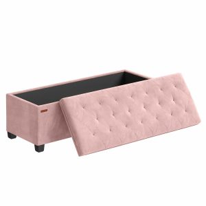 Pufa z ławką na buty 2 w 1 pastelowy róż dla dziewczynki 110 cm 652306 Pufa z ławką na buty 2 w 1 pastelowy róż dla dziewczynki 110 cm 652306